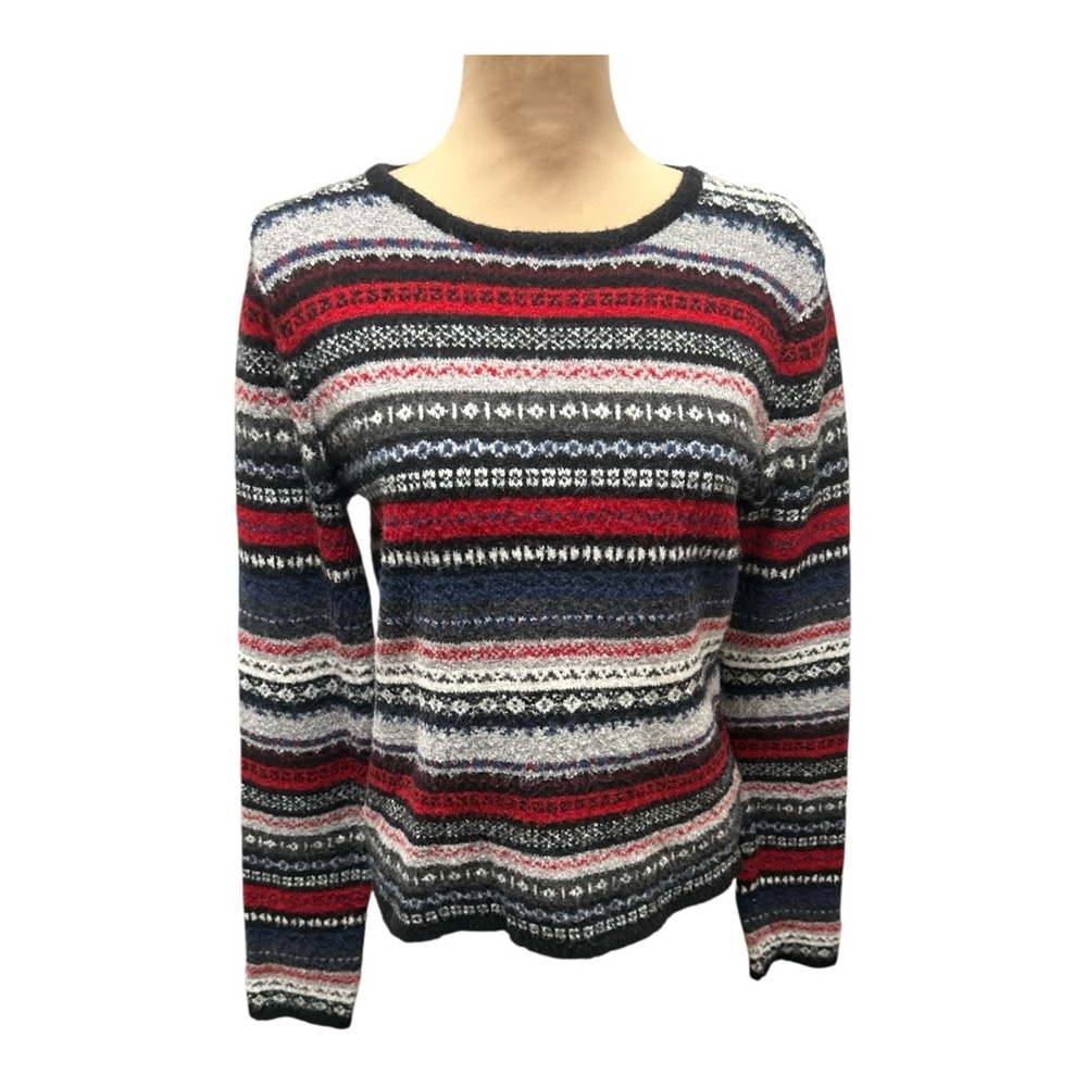 Vintage Y2K Tangents Women’s Vibrant Wool Blend Fair Isle Sweater Size Medium